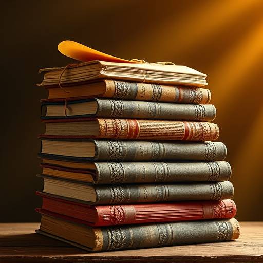 Una pila di libri antichi, simbolo della letteratura